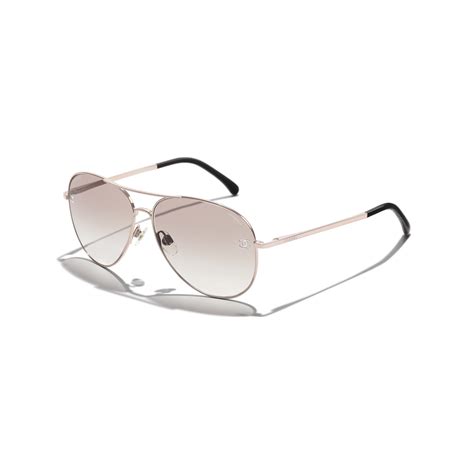 chanel pilot gold plated sunglasses 4224|CHANEL Sunglasses: Pilot Sunglasses, metal & calfskin — .